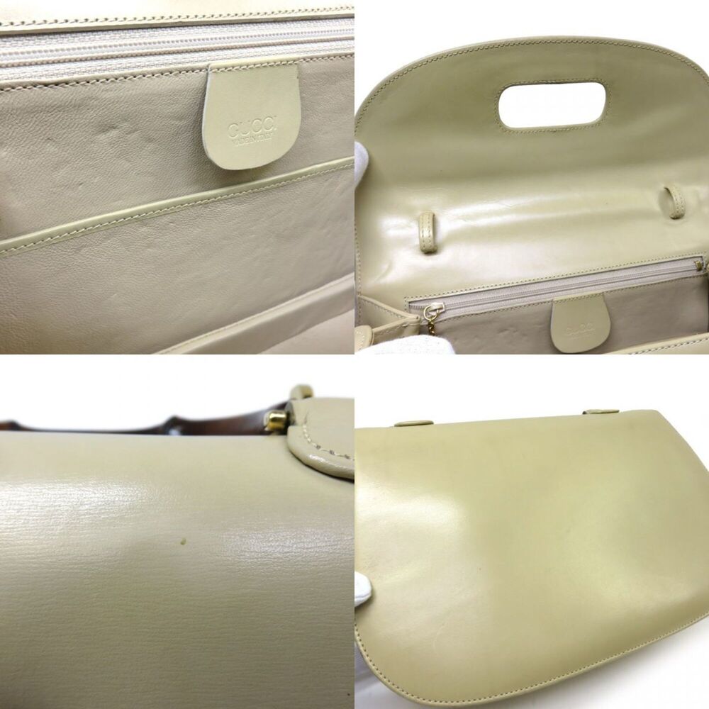 GUCCI Authentic Cream Leather Bamboo Bag - Picture 8 of 10